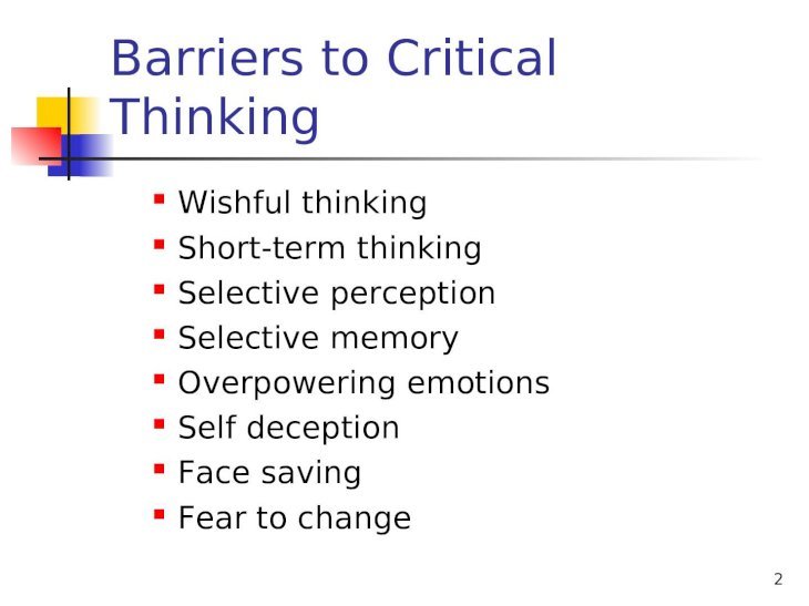 barrier to critical thinking cognitive dissonance